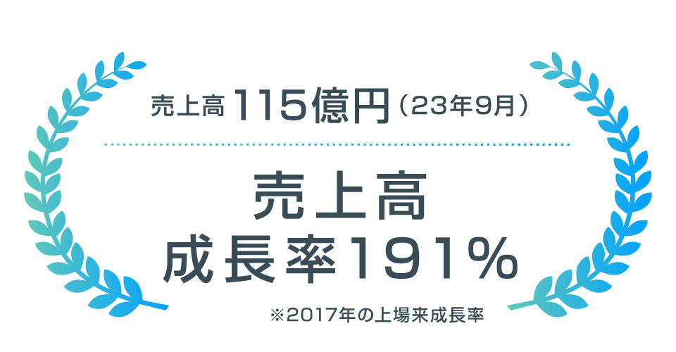 売上高115億円/成長率191％